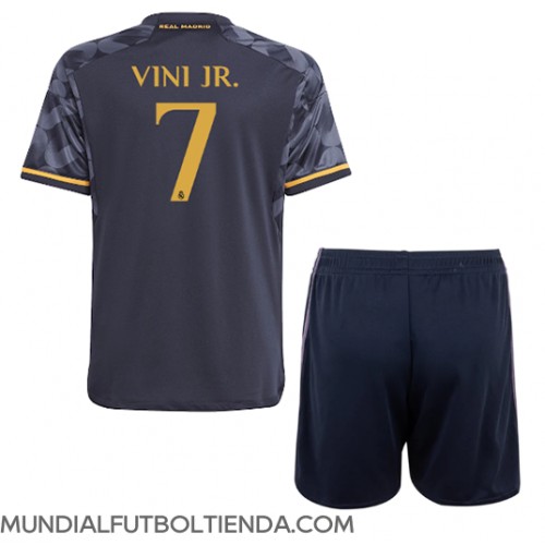 Camiseta Real Madrid Vinicius Junior #7 Segunda Equipación Replica 2023-24 para niños mangas cortas (+ Pantalones cortos)